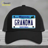 Grandma Minnesota State Novelty License Plate Hat Mesh / Black