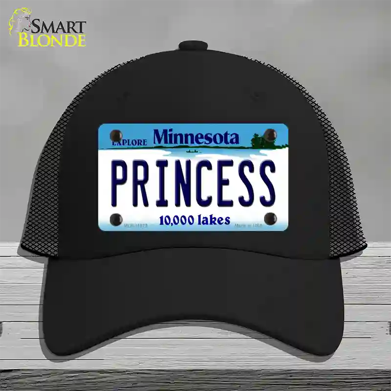 Princess Minnesota State Novelty License Plate Hat Mesh / Black