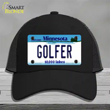 Golfer Minnesota State Novelty License Plate Hat Mesh / Black