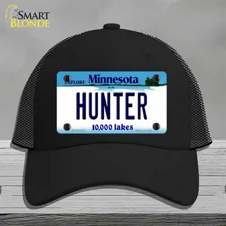 Hunter Minnesota State Novelty License Plate Hat Mesh / Black