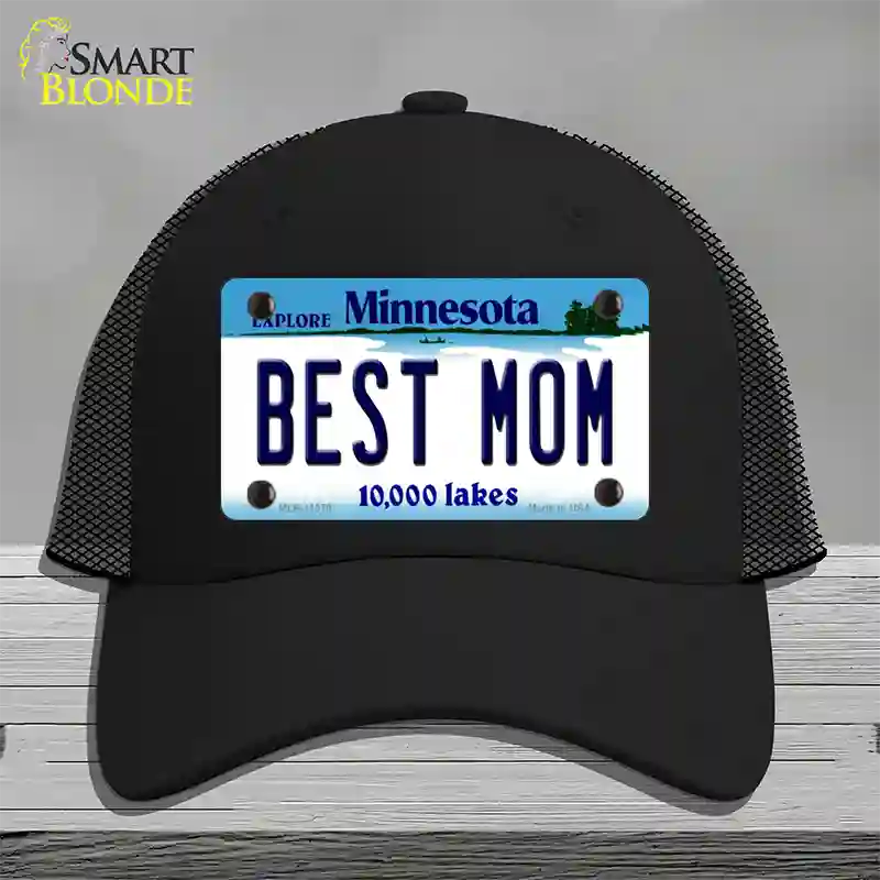 Best Mom Minnesota State Novelty License Plate Hat Mesh / Black