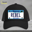 Rebel Minnesota State Novelty License Plate Hat Mesh / Black