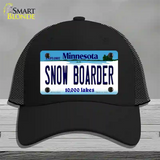 Snow Boarder Minnesota State Novelty License Plate Hat Mesh / Black