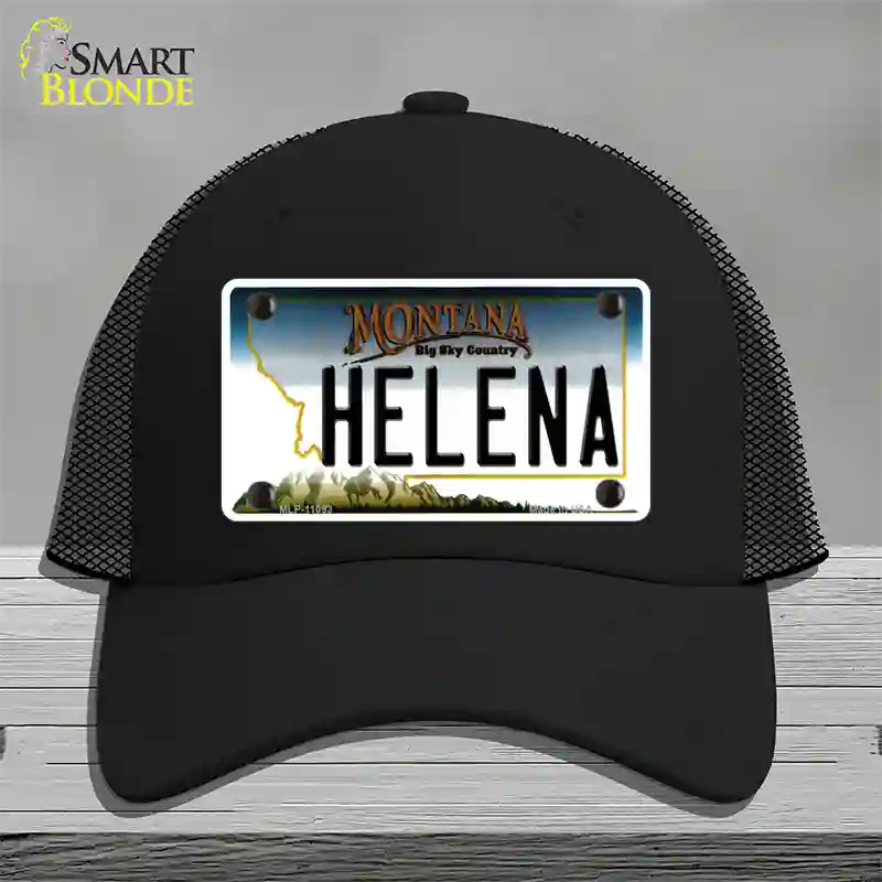 Helena Montana State Novelty License Plate Hat Mesh / Black