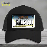 Kalispell Montana State Novelty License Plate Hat Mesh / Black