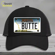 Butte Montana State Novelty License Plate Hat Mesh / Black