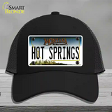 Hot Springs Montana State Novelty License Plate Hat Mesh / Black