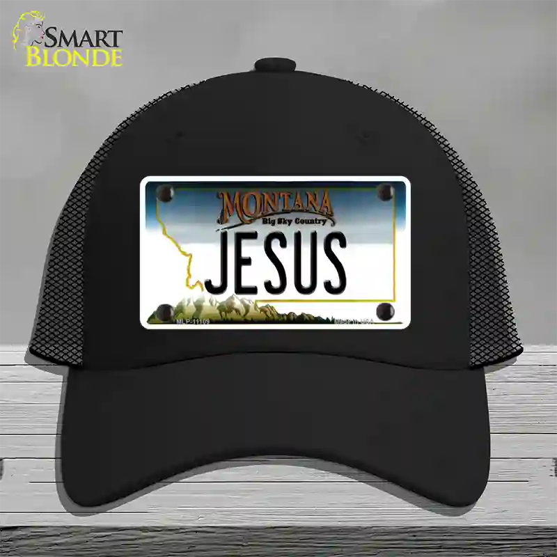 Jesus Montana State Novelty License Plate Hat Mesh / Black