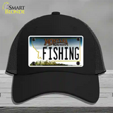 Fishing Montana State Novelty License Plate Hat Mesh / Black