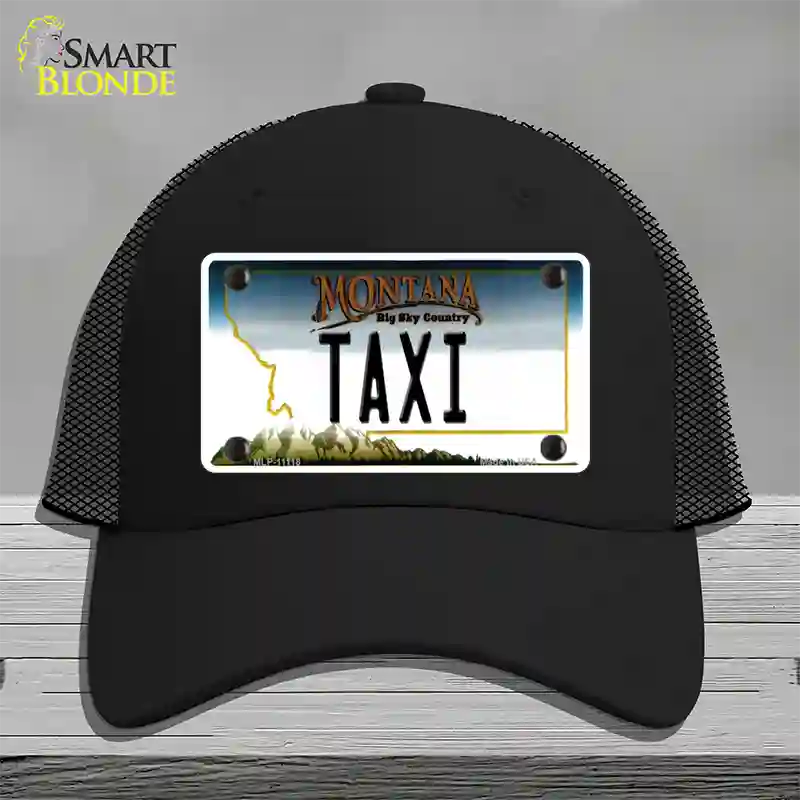 Taxi Montana State Novelty License Plate Hat Mesh / Black