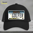 Golfer Montana State Novelty License Plate Hat Mesh / Black