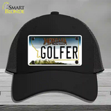 Golfer Montana State Novelty License Plate Hat Mesh / Black