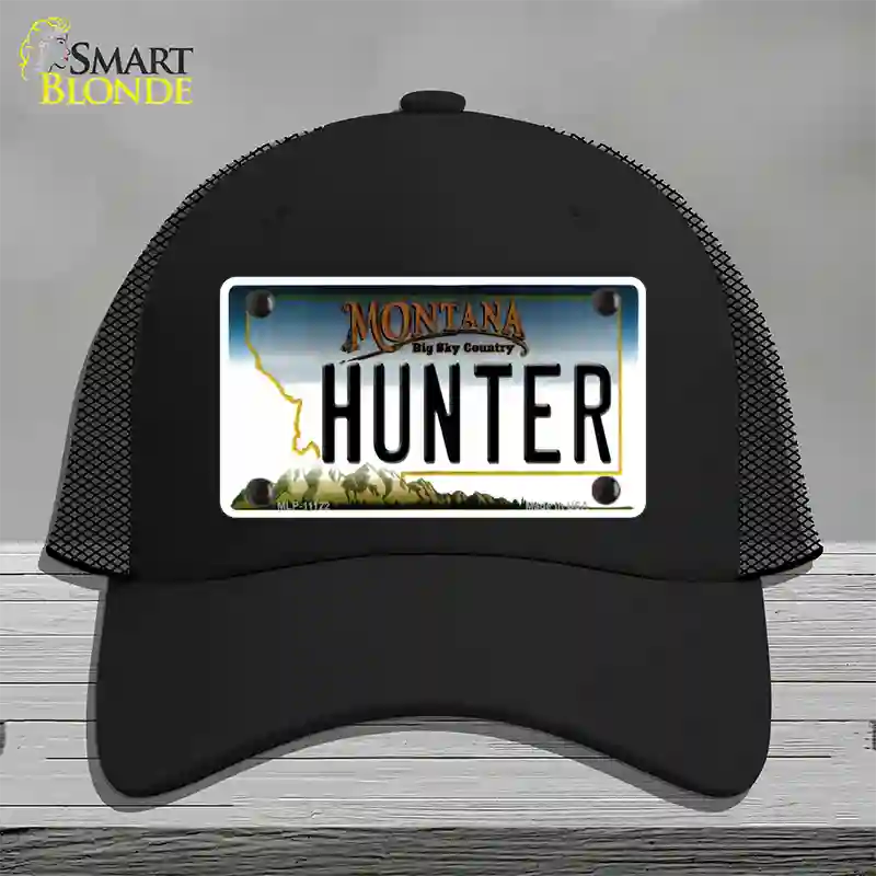 Hunter Montana State Novelty License Plate Hat Mesh / Black