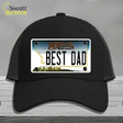 Best Dad Montana State Novelty License Plate Hat Mesh / Black