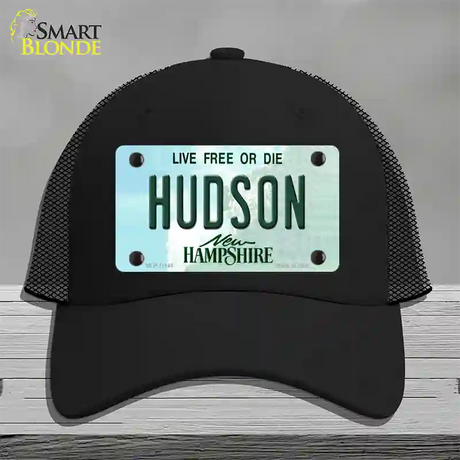 Hudson New Hampshire State Novelty License Plate Hat Mesh / Black