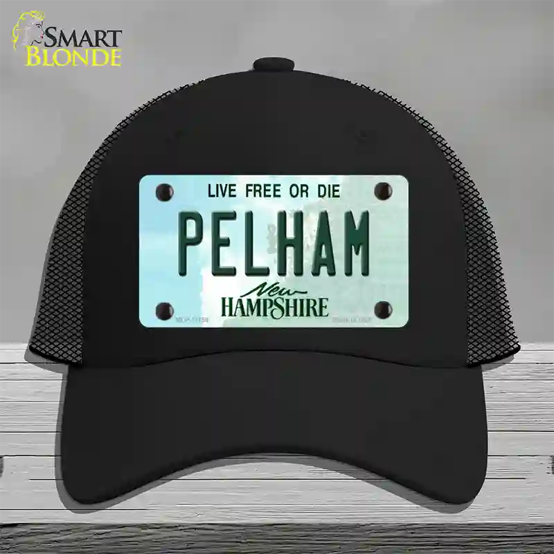 Pelham New Hampshire State Novelty License Plate Hat Mesh / Black