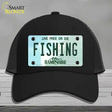 Fishing New Hampshire State Novelty License Plate Hat Mesh / Black