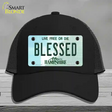 Blessed New Hampshire State Novelty License Plate Hat Mesh / Black