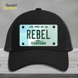 Rebel New Hampshire State Novelty License Plate Hat Mesh / Black