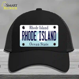 Rhode Island State Novelty License Plate Hat Mesh / Black