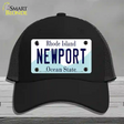 New Port Rhode Island State Novelty License Plate Hat Mesh / Black