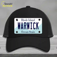 Warwick Rhode Island State Novelty License Plate Hat Mesh / Black