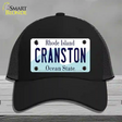 Cranston Rhode Island State Novelty License Plate Hat Mesh / Black