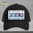 East Greenwich Rhode Island State Novelty License Plate Hat Mesh / Black