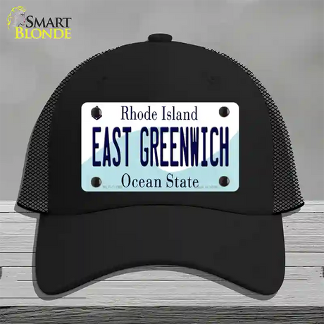 East Greenwich Rhode Island State Novelty License Plate Hat Mesh / Black