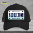 Middletown Rhode Island State Novelty License Plate Hat Mesh / Black