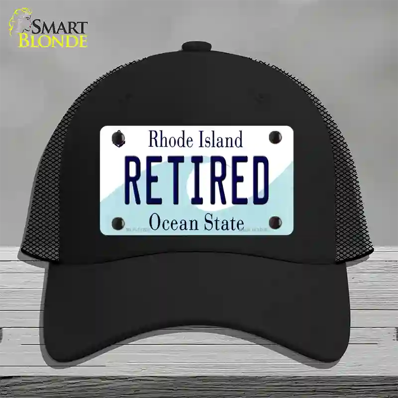 Retired Rhode Island State Novelty License Plate Hat Mesh / Black