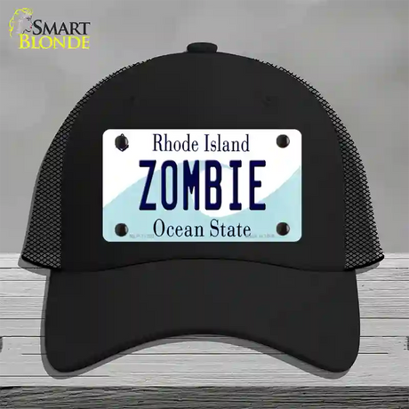 Zombie Rhode Island State Novelty License Plate Hat Mesh / Black