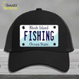 Fishing Rhode Island State Novelty License Plate Hat Mesh / Black