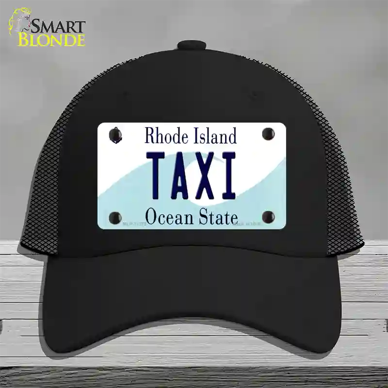 Taxi Rhode Island State Novelty License Plate Hat Mesh / Black