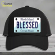 Blessed Rhode Island State Novelty License Plate Hat Mesh / Black