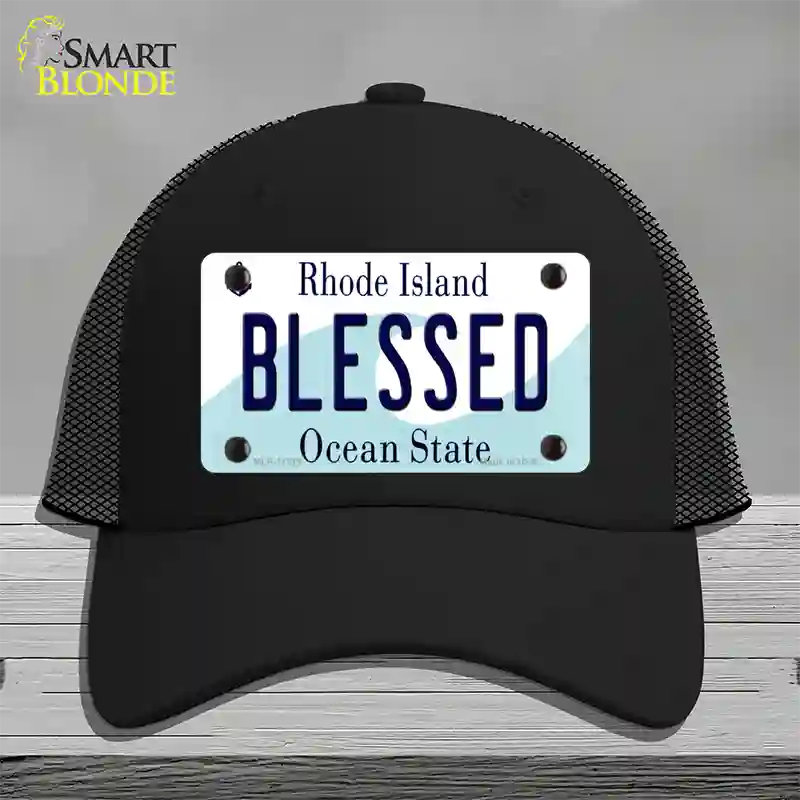 Blessed Rhode Island State Novelty License Plate Hat Mesh / Black