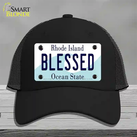 Blessed Rhode Island State Novelty License Plate Hat Mesh / Black