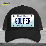 Golfer Rhode Island State Novelty License Plate Hat Mesh / Black