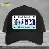 Born and Raised Rhode Island State Novelty License Plate Hat Mesh / Black