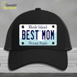 Best Mom Rhode Island State Novelty License Plate Hat Mesh / Black