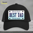 Best Dad Rhode Island State Novelty License Plate Hat Mesh / Black