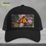 Butterfly Monarch On Flower Novelty License Plate Hat Mesh / Black