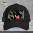 Butterfly On Red Flower Novelty License Plate Hat Mesh / Black