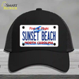 Sunset Beach North Carolina State Novelty License Plate Hat Mesh / Black