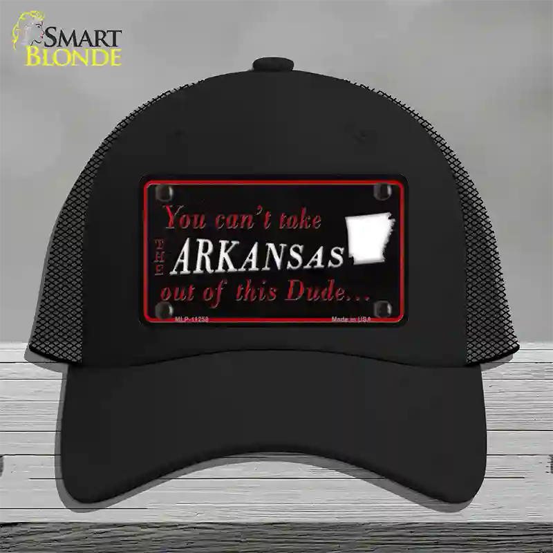 Arkansas Dude Novelty License Plate Hat Mesh / Black