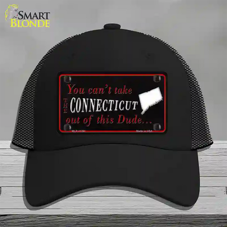 Connecticut Dude Novelty License Plate Hat Mesh / Black