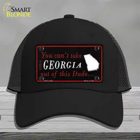 Georgia Dude Novelty License Plate Hat Mesh / Black