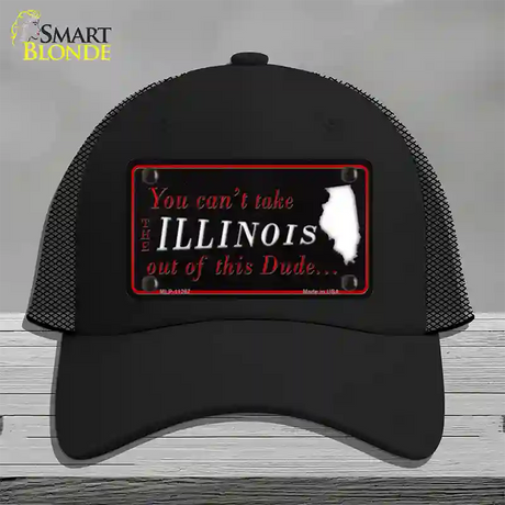 Illinois Dude Novelty License Plate Hat Mesh / Black