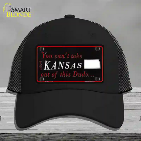 Kansas Dude Novelty License Plate Hat Mesh / Black