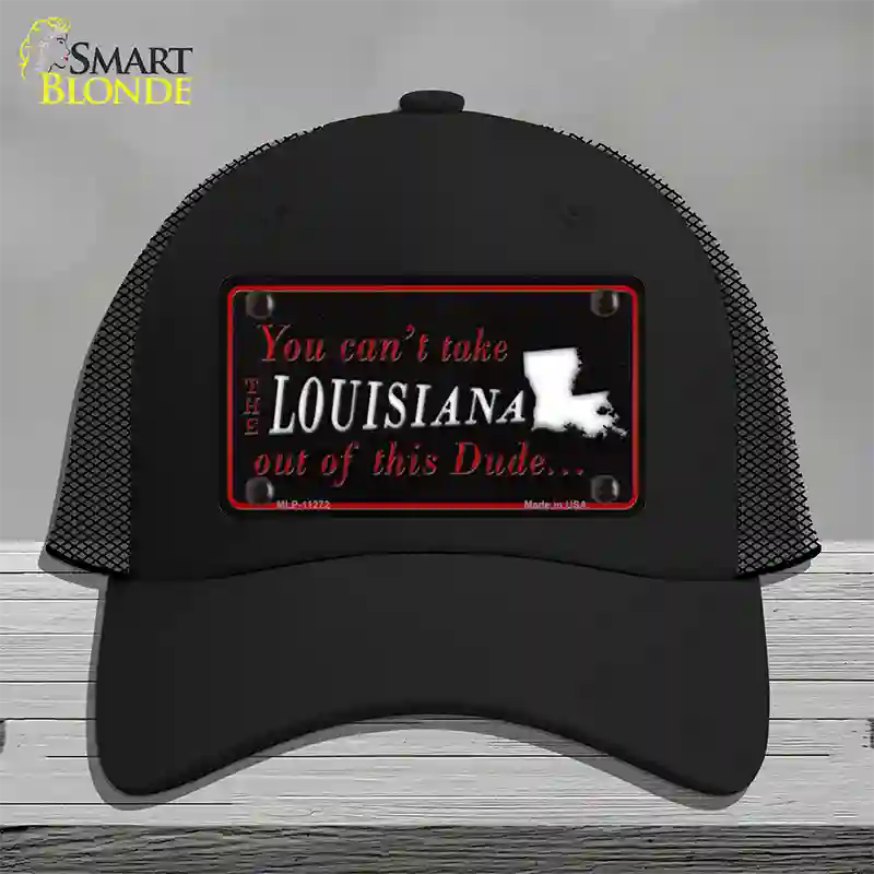 Louisiana Dude Novelty License Plate Hat Mesh / Black